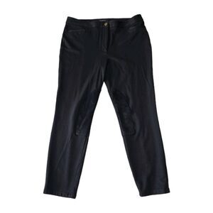 Women's Talbots Skinny Ankle Pants Black‎ Stretch Faux Suede Riding Pants Sz 12